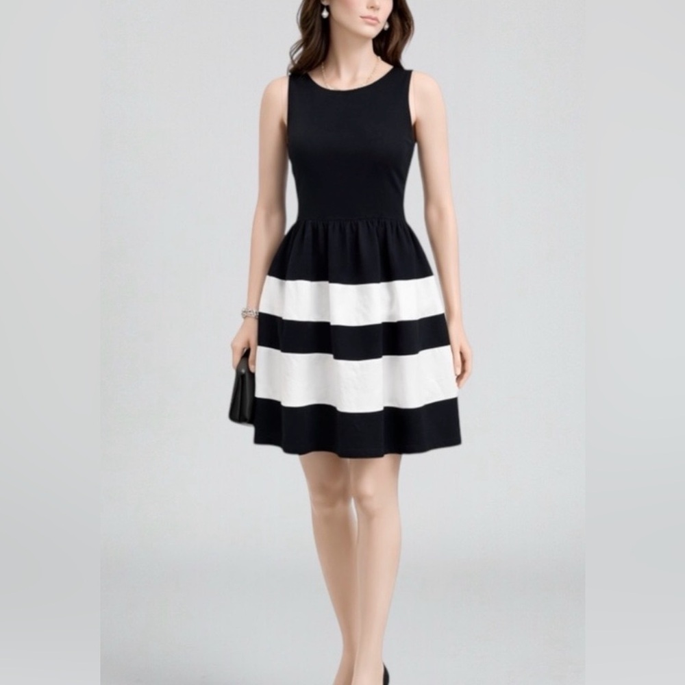 Bar III Black and White Formal Dress